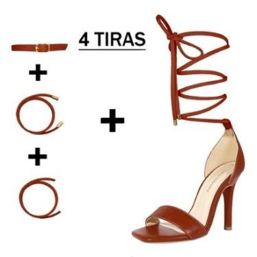Imagem de Sandália Troca Tira Salto Alto Fino 12 cm Luiza Sobreira Marrom Mod. 2261-2-Feminino
