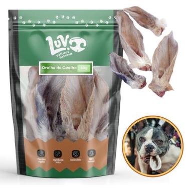 Imagem de Mordedor Natural para Cachorro Orelhas de Coelho 50g - 5 a 8 unid - Lu