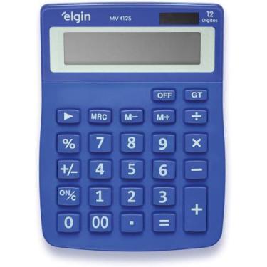 Imagem de Calculadora de Mesa 12 Digitos MV4125 Azul - ELGIN