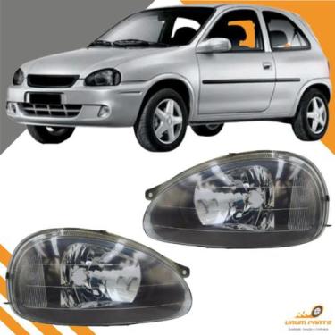 Imagem de Par Farol Corsa Pick Up Wind Sedan Classic Wagon Mascara Negra 94 A 20