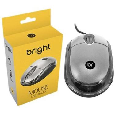 Imagem de Mouse Office Prata Bright 0107 Plug & Play USB PC e Notebook
