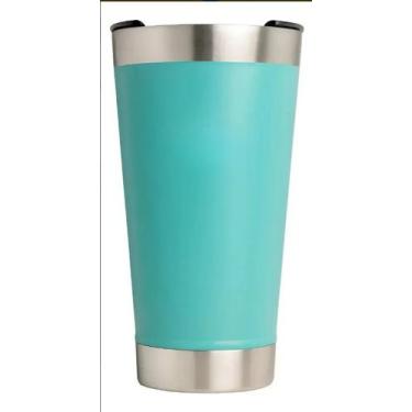 Imagem de Copo Térmico De Cerveja Aço Inox 473 Ml Com Tampa - Genérica, VERDE AG
