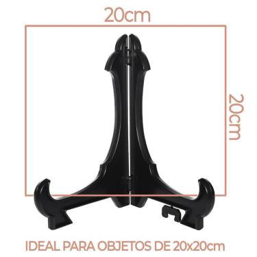 Imagem de Kit Com 2 Peças Suporte Para Pratos E Azulejos Preto 20Cm