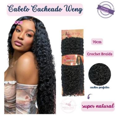 Imagem de Cabelo Orgânico Cacheado 70cm Crochet Braid 300G Preto - Weng