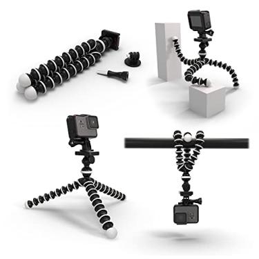 Imagem de Digicharge Tripé flexível polvo de 25 cm + suporte para câmera de ação, compatível com GoPro Hero13 Hero12 Hero11 Hero10 Max Hero 13 12 11 Mini 10 9 8 FUSION DJI Osmo Action 5 Akaso Brave Apeman Cam