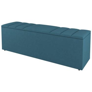 Imagem de Calçadeira Baú Queen Size Grace 160Cm Suede Turquesa