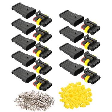 Imagem de Kit profissional de 9 pinos de 4 pinos para carro, à prova d'água, conectores elétricos, conectores de terminal, conjunto de soquetes, para motocicletas, carros, caminhões, barcos