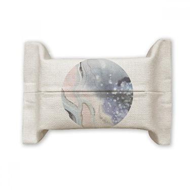 Imagem de Capa de papel para lenços faciais aquarela abstrata com tinta sombreada saco de linho de algodão