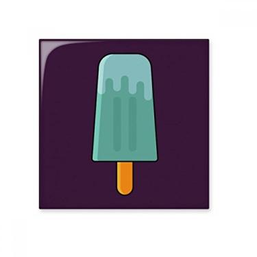 Imagem de Azulejo de cerâmica brilhante azul verde picolé doce sorvete pedra adornada tijolo vitrificado