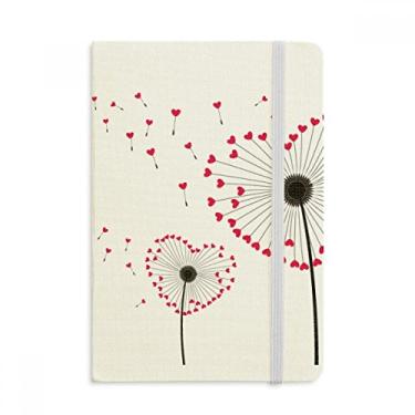 Imagem de Caderno de dente-de-leão em tecido com capa dura e estampa de flores do amor A5