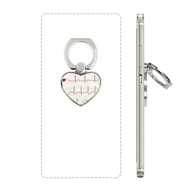 Imagem de Suporte universal para anel de telefone com design de coração de eletrocardiograma