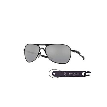 Imagem de Oakley Crosshair OO4060 406023 61MM Matte Black/Prizm Black Square Sunglasses for Men + BUNDLE with Oakley Accessory Leash Kit