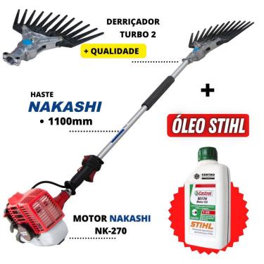 Imagem de Derriçadeira de Café Profissional Nakashi Com Haste de 1100mm e Kit Turbo 2 Garra Forte Ideal Para Fazendas de Café + 01 Óleo Castrol Stihl 2 Tempos