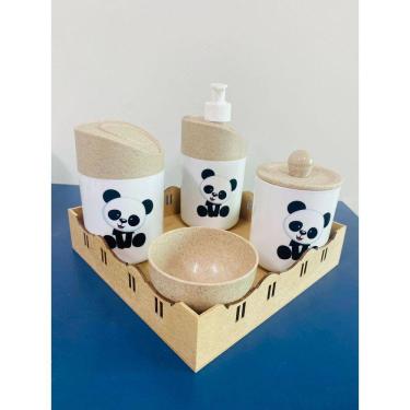 Imagem de Kit Higiene Pandinha c/bandeja quadrada