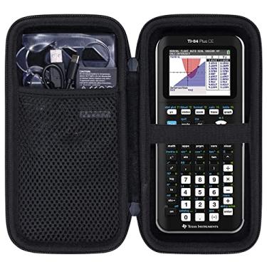 Imagem de co2CREA Estojo para Texas Instruments TI-84 Plus CE Python Enhanced/TI-84/TI-Nspire CX II CAS/TI-Nspire CX II/TI-83 Plus/TI-89 Titanium/TI-85/TI-86 Color Graphing Calculator, All Black Case