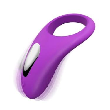 Imagem de Vibrador Feminino Com Controle Remoto Sem Fio Anel Peniano, Atraso Ejaculação Ponto G Estimulador do Clitóris, Brinquedos Adultos Para Casais (Roxo)