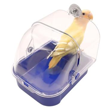 Imagem de Gaiola de banho para pássaros, suprimentos para animais de estimação, calopsita, banheira transparente com gaveta inferior para papagaios pequenos periquitos espaçosos, chuveiro portátil para a