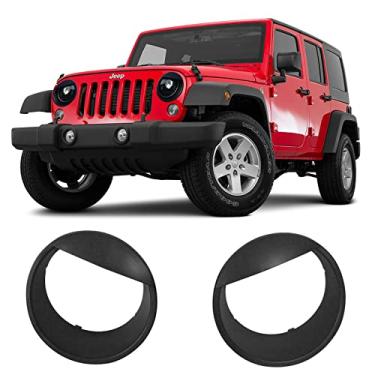Imagem de RESTBONE Wrangler Bezels Capa de farol dianteiro ABS Acessórios Angry Bird Estilo Compatível com Jeep Wrangler 2007 2008 2009 2010-2018