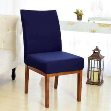 Imagem de Kit 8 Capas Para Cadeira Sala De Jantar Azul Marinho - Charme Do Detal