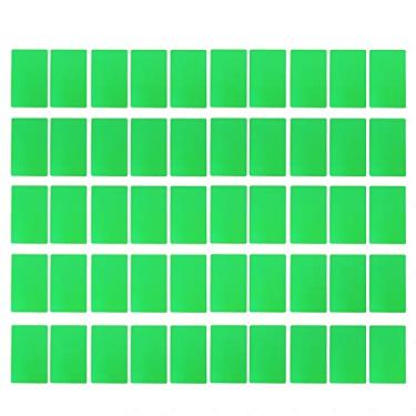 Imagem de Cartão de visita, 50 peças, gravação a , impermeável, resistente ao desgaste, cartão de visita de alumínio para escritório da empresa (verde)