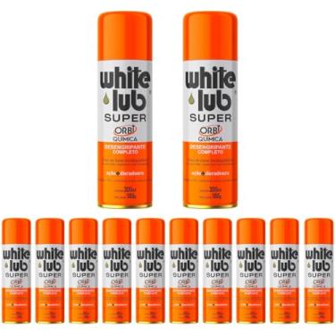 Imagem de White Lub Óleo Protetivo Desengripante 300ml-180gr P/Carros Motos Casa Escritório Indústria Oficina - Kit 12