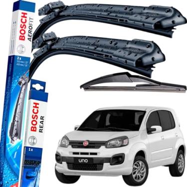 Imagem de Palheta Limpador Parabrisa Bosch Aerofit Par de Palheta Limpadora Dianteiro + Traseiro UNO 2014 à 2020 CLICK