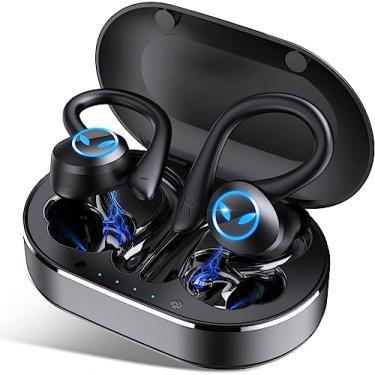 Imagem de Fones de ouvido sem fio, Bluetooth 5.1, intra-auricular, intra-auricular, microfone, à prova d'água, cancelamento de ruído CVC8.0, controle por toque, ideal para música e jogos de vídeo