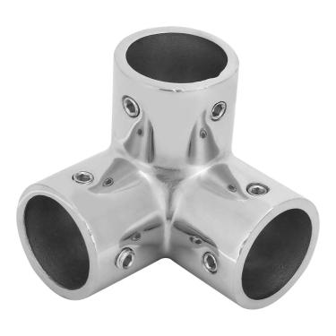 Imagem de Conector de tubo de 3 vias, encaixe de tubo de canto, aço inoxidável, diâmetro interno de 1 polegada, conector de canto, saída lateral, encaixe de cotovelo para conexões de PVC,