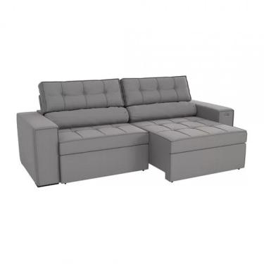 Imagem de Sofá Metros Retrátil e Reclinável Kappesberg Lanus Veludo Deluxe  S147 - Titanio