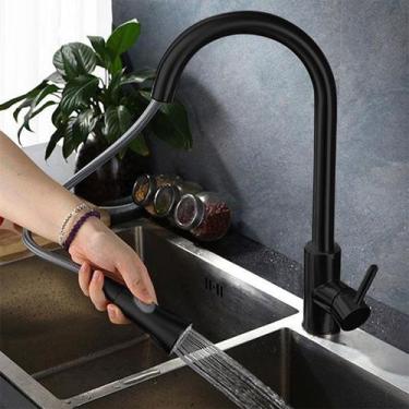 Imagem de Torneira Goumet Pull Down Monocomando Misturador Agua Quente Bancada C