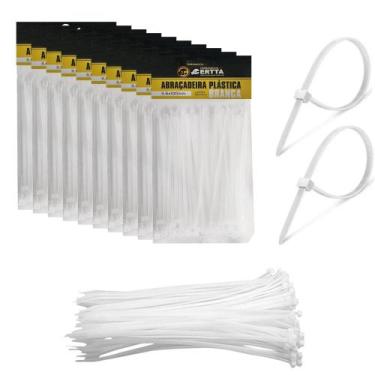 Imagem de 1000 Abraçadeiras Nylon Lacre Tairape 10cm Fita Hellerman 3.6 x 100mm 