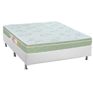 Imagem de  Cama Box Casal: Colchão Espuma Castor D33 Sleep Max + Base CRC Courano White(138x188)
