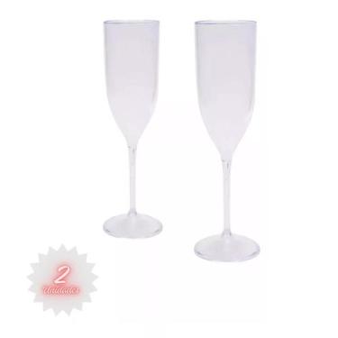 Imagem de Kit Taça Champanhe Espumante Acrílico 180ml Transparente Premium - LSC