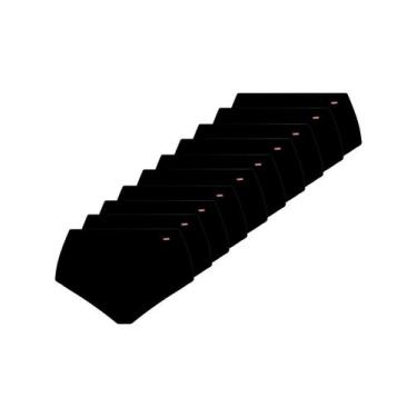 Imagem de Kit com 10 Calcinhas Alta Loba 40351-001 Plus Size - LUPO, Preto, XXG