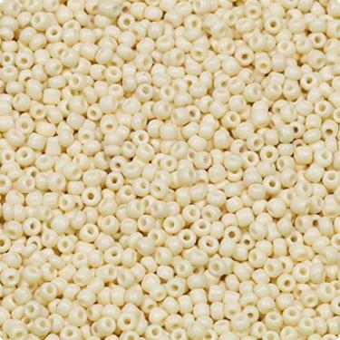 Imagem de LEECOON Contas de semente de cor bege de 3 mm, 100 gramas, cerca de 3500 peças, tamanho 8/0, pequenas contas de sementes para fazer colar, pulseira, brinco, joias
