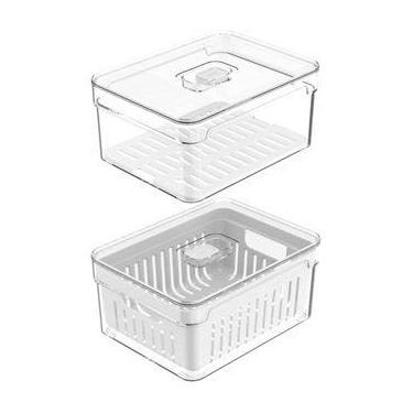 Imagem de Kit 2 Organizadores De Geladeira Com Bandeja - OU