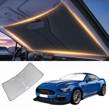 Imagem de LZYYQX Protetor Solar para Carro Ford Mustang Escape S-MAX, Protetor de Para-Brisa, Ajuste Personalizado, Bloqueia 99,89% UVA e 99,98% UVB, FPS 100 e 50+