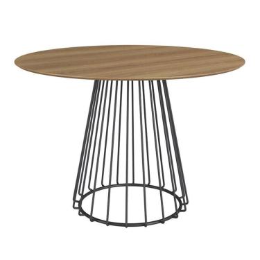 Imagem de Mesa De Jantar Redonda Durand 120cm - Marrom-preto