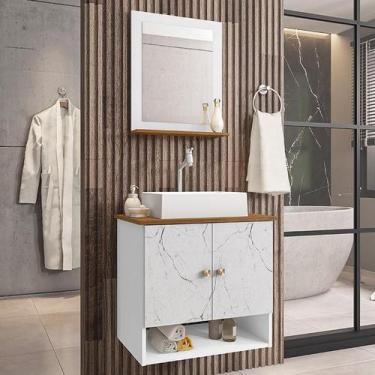 Imagem de Gabinete Banheiro Deli Cuba Torino Bco Torneira DL08 Val ABS - Loja Do