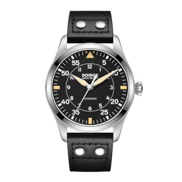 Imagem de Boyarca Relógio Piloto Mecânico Movimento Automático Flieger Relógios de Mergulho Relógios Masculinos Vidro Safira, Preto