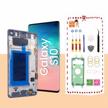 Imagem de LNONLS Substituição do Conjunto Da Tela Lcd S10 para Samsung Galaxy S10 Tela Digitalizadora de Toque Lcd com Moldura S10 6,1 "G973U G973Fd Preto (Reconhecimento de Impressão Digital Não é Compatível)