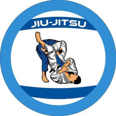 Imagem de Painel De Festa Redondo 1,50x1,50 - Lutadores Jiu-Jitsu Azul 007 - Via