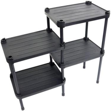 Imagem de Estante de Plástico Modular Multiuso 4 Prateleiras 2 Torres Preta Mont