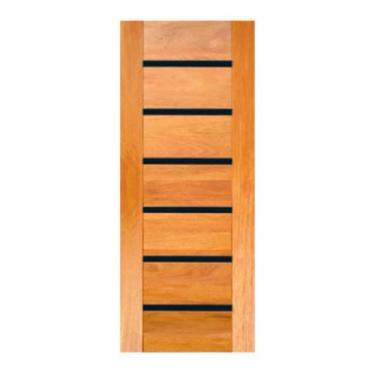 Imagem de Porta de Madeira BBB Friso Preto Maciça Cedro Arana Casmavi, 92cm x 21