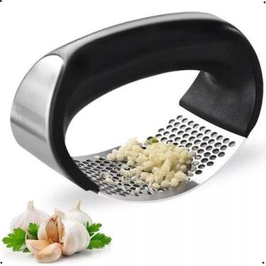 Imagem de Amassador De Alho Em Aço Inox Manual Para Cozinha Espremedor - comunid