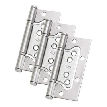 Imagem de Dobradiça De Sobrepor Mahler 4'' x 3'' Inox 304 Kit 3 Peças