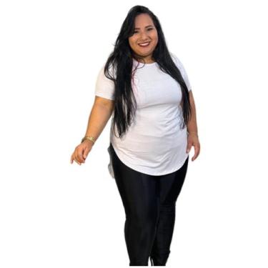 Imagem de Blusa plus size basica tapa bumbum rf:08 - momento confecções, Branco