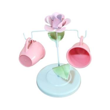 Imagem de Porta Caneca com Flor Alumínio - Arte Ferro Decor, Rosa