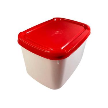 Imagem de Kit 10 Potes de Sorvete Retangular 2 Litros com Tampas Vermelha - Riop