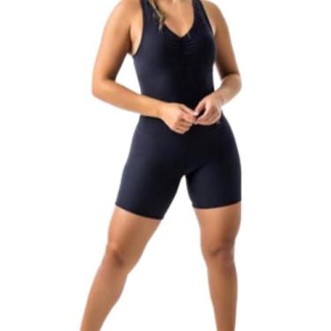 Imagem de Macaquinho Curto Com Bojo Removível Natação - ELYYS FITNESS, Preto, P